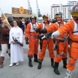 The Force is strong with these guys! Star Wars Rebel Cosplayers.